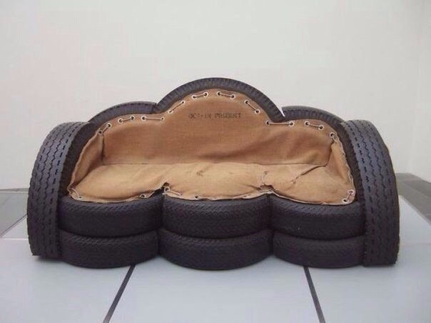 Канапе от стари гуми